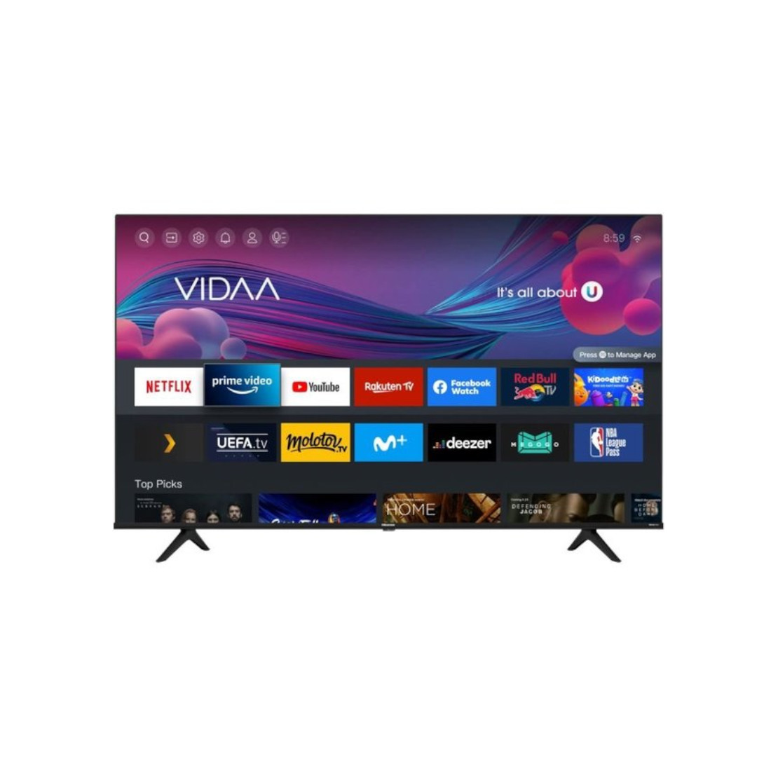 HISENSE TV SMART VIDAA - PIXEL TUNING 65''- 4K UHD -H65A6H